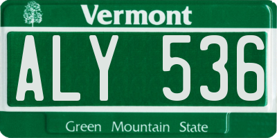 VT license plate ALY536