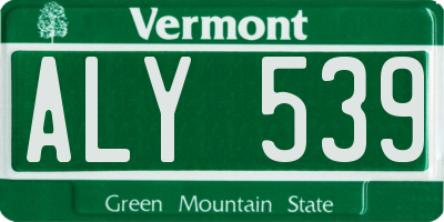 VT license plate ALY539