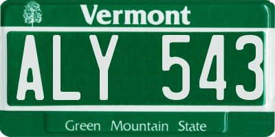 VT license plate ALY543