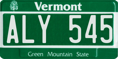 VT license plate ALY545