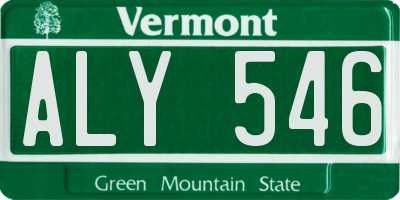 VT license plate ALY546