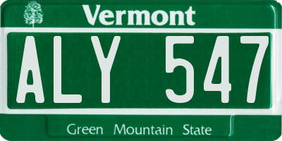 VT license plate ALY547