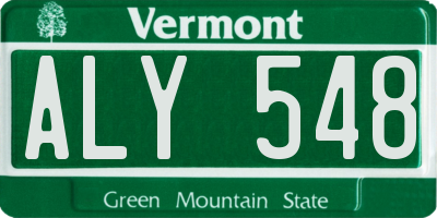 VT license plate ALY548