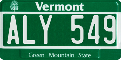 VT license plate ALY549