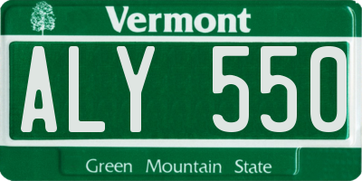 VT license plate ALY550