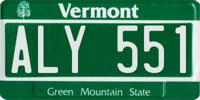 VT license plate ALY551