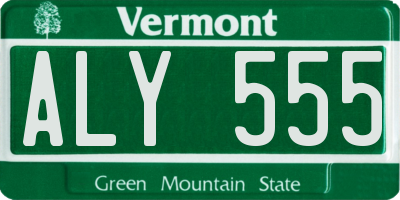 VT license plate ALY555