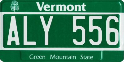 VT license plate ALY556