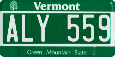 VT license plate ALY559