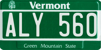 VT license plate ALY560