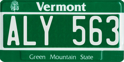 VT license plate ALY563