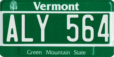 VT license plate ALY564