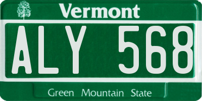 VT license plate ALY568