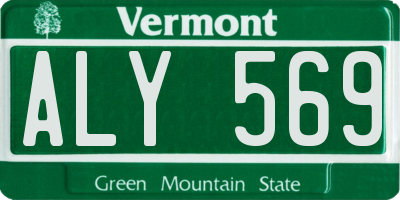 VT license plate ALY569