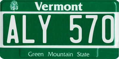 VT license plate ALY570