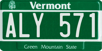 VT license plate ALY571
