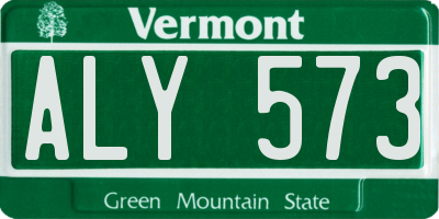 VT license plate ALY573
