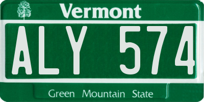 VT license plate ALY574