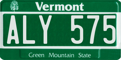 VT license plate ALY575