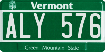 VT license plate ALY576