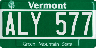 VT license plate ALY577