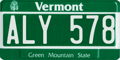 VT license plate ALY578