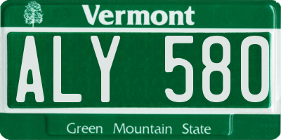 VT license plate ALY580