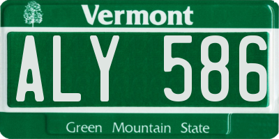 VT license plate ALY586