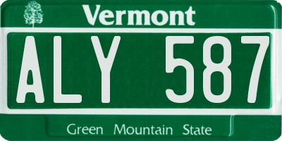 VT license plate ALY587