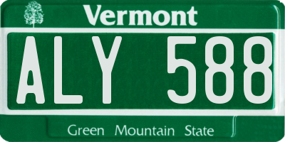 VT license plate ALY588