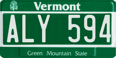 VT license plate ALY594