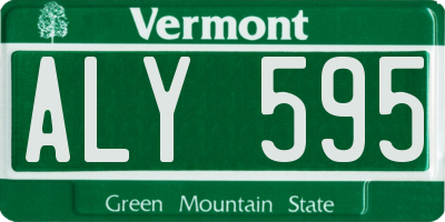 VT license plate ALY595