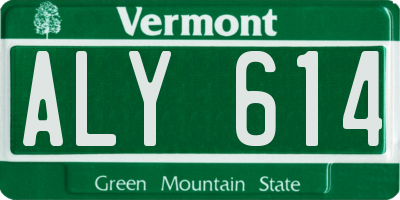 VT license plate ALY614