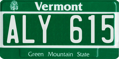 VT license plate ALY615