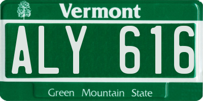 VT license plate ALY616