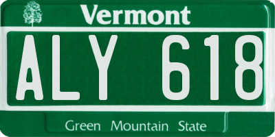 VT license plate ALY618
