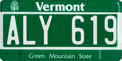 VT license plate ALY619