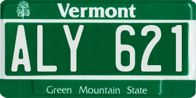 VT license plate ALY621