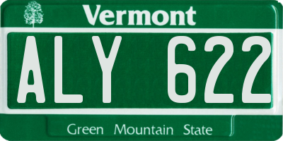VT license plate ALY622