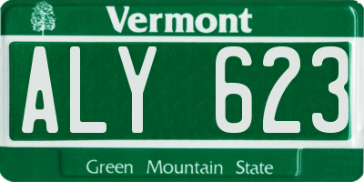 VT license plate ALY623