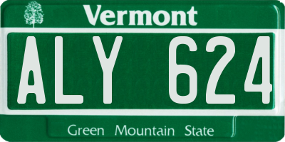 VT license plate ALY624
