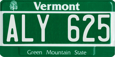 VT license plate ALY625