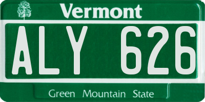 VT license plate ALY626
