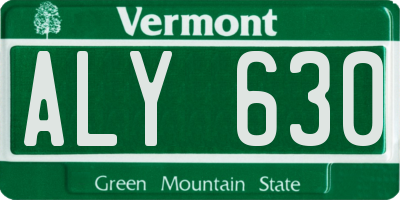 VT license plate ALY630