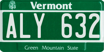 VT license plate ALY632