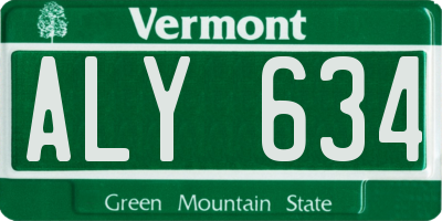 VT license plate ALY634