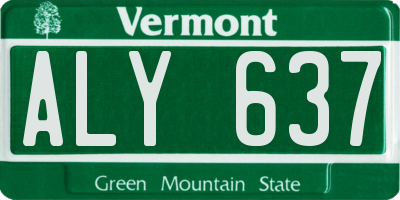 VT license plate ALY637