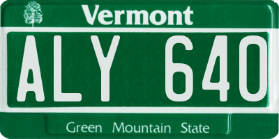 VT license plate ALY640