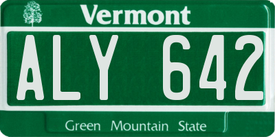 VT license plate ALY642