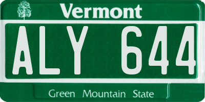 VT license plate ALY644